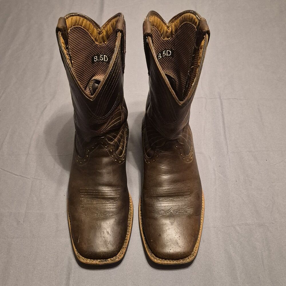 Ariat Sport Boots Men Size 8.5 Brown Western Cowboy Wide Square Toe 10010963